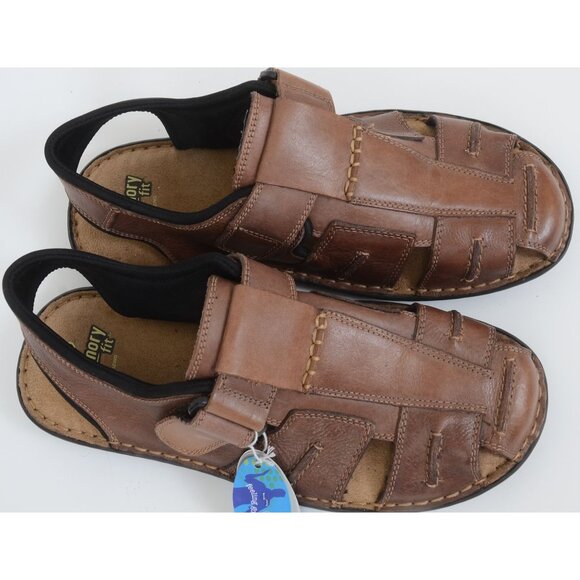 Dr. Scholl\'s Men\'s 9M Caditt Leather Fisherman Closed Toe Comfort Flat Sandals main image 4